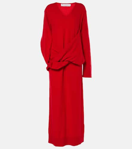 Draped asymmetric wool-blend dress - JW Anderson - Modalova