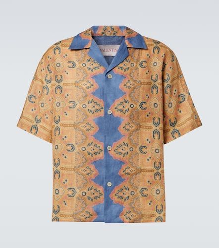 Camicia in lino con stampa - Valentino Garavani - Modalova