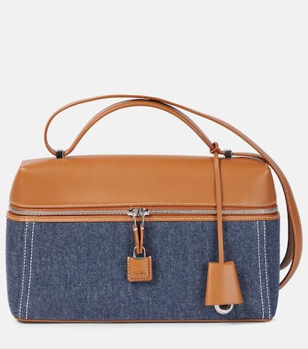 Leather-trimmed denim shoulder bag - Loro Piana - Modalova