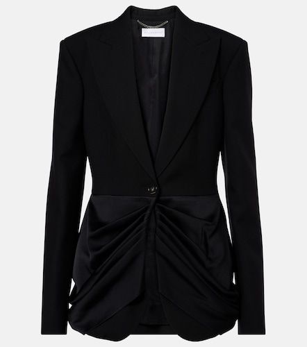 Blazer drappeggiato in lana e raso - Stella McCartney - Modalova