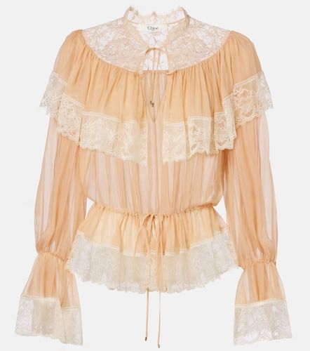 Chloe Lace-trimmed silk blouse - Chloe - Modalova