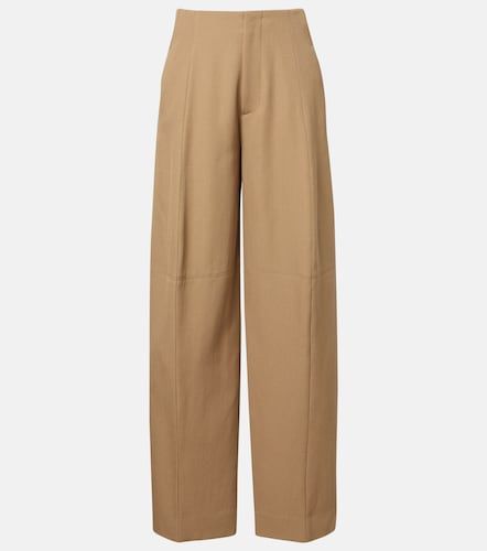 Pantalones anchos de lana virgen - Victoria Beckham - Modalova