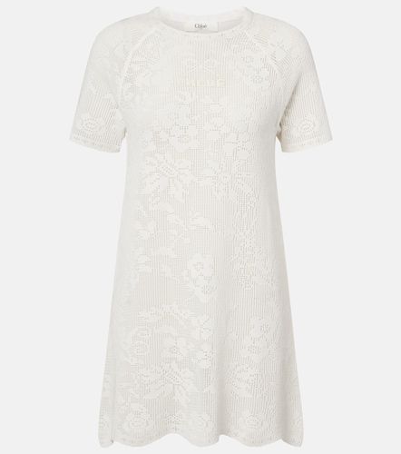 Chloé Vestido corto de pointelle de algodón - Chloe - Modalova