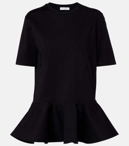 Alaïa Camiseta de jersey de algodón con peplum - Alaia - Modalova