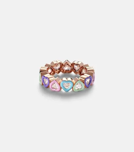 Kt rose gold ring with diamonds and enamel - Kamyen - Modalova