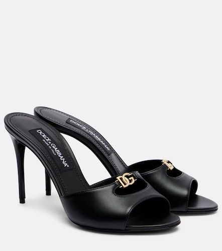 Dolce&Gabbana Mules de piel con DG - Dolce&Gabbana - Modalova