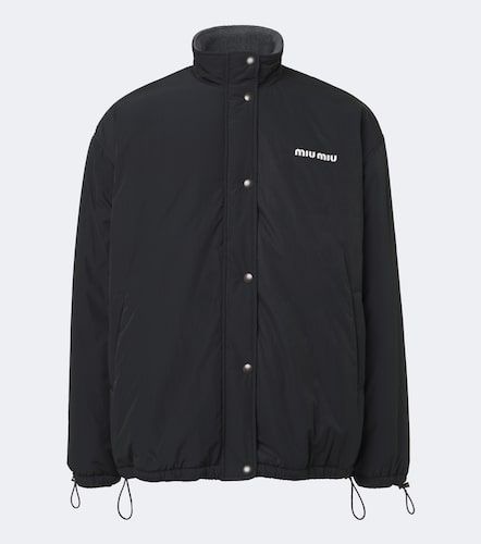 Miu Miu Giacca blouson in pongé - Miu Miu - Modalova