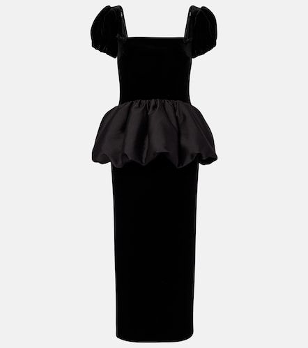 Abito midi peplum in velluto e taffetà - Self-Portrait - Modalova