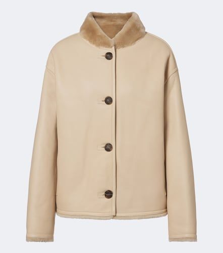 Reversible shearling-trimmed leather jacket - Yves Salomon - Modalova