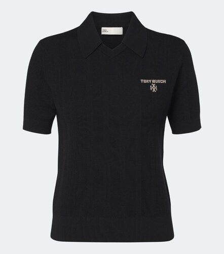 Tory Burch Polo in lana con logo - Tory Burch - Modalova