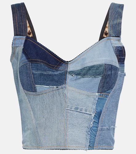 Patchwork denim bustier - Dolce&Gabbana - Modalova