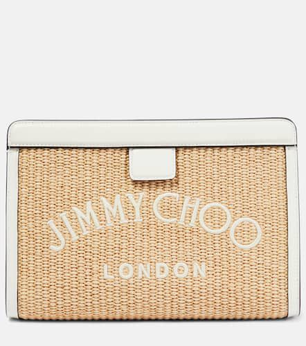 Avenue logo raffia clutch - Jimmy Choo - Modalova