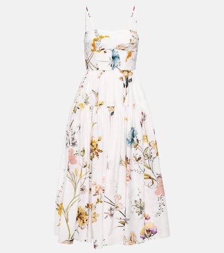 Abelia floral cotton and silk voile midi dress - Erdem - Modalova