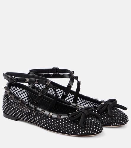 Rockstud embellished mesh ballet flats - Valentino Garavani - Modalova