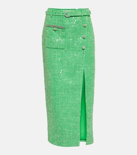 Sequined embellished bouclÃ© midi skirt - Self-Portrait - Modalova