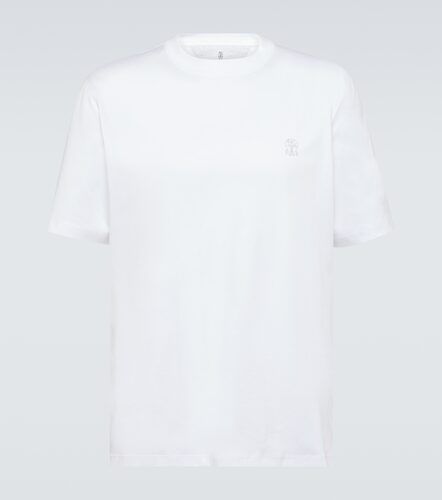 Camiseta en jersey de algodón con logo - Brunello Cucinelli - Modalova