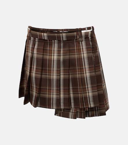 Pleated plaid wool-blend miniskirt - Acne Studios - Modalova