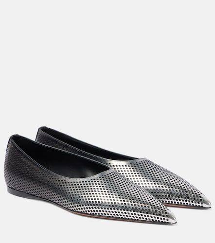 Degrade fishnet leather ballet flats - Alaia - Modalova