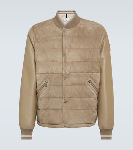 Chalanches leather and down bomber jacket - Moncler - Modalova