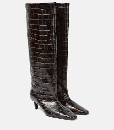 Wide Shaft croc-effect leather knee-high boots - Toteme - Modalova
