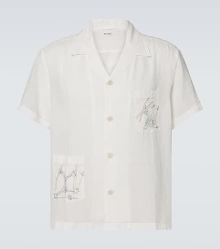 Bode Skiers linen bowling shirt - Bode - Modalova