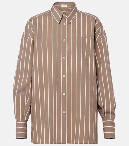 Camisa de popelín en mezcla de algodón a rayas - Brunello Cucinelli - Modalova