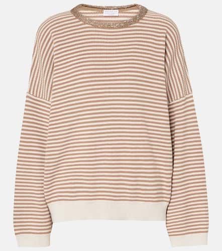 Monili striped cotton sweater - Brunello Cucinelli - Modalova