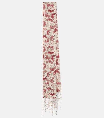 Embroidered fringed silk scarf - Dries Van Noten - Modalova