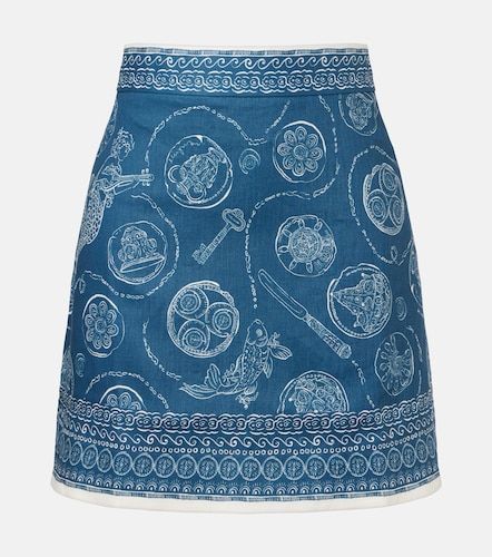 Alémais Minifalda Lucky de lino estampada - Alemais - Modalova