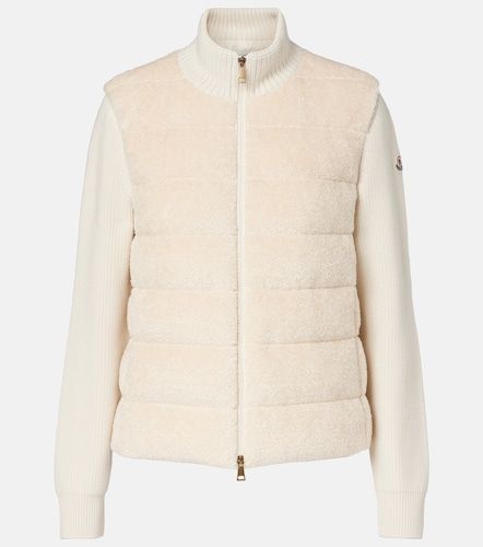Cárdigan de teddy con paneles de plumas - Moncler - Modalova