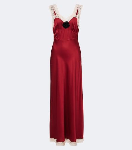 Vestido largo Keily de satén con encaje - Rixo - Modalova