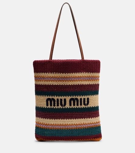Miu Miu Woven raffia-effect shopper - Miu Miu - Modalova