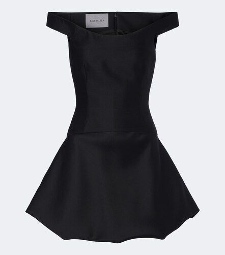 Abito corto in lana e seta off-shoulder - Balenciaga - Modalova