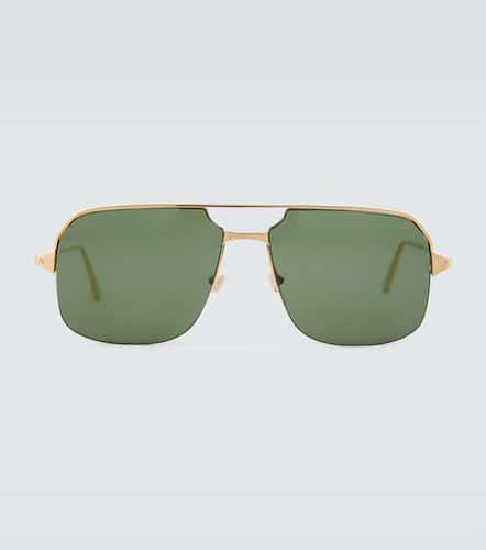 Occhiali da sole aviator in metallo - Cartier Eyewear Collection - Modalova