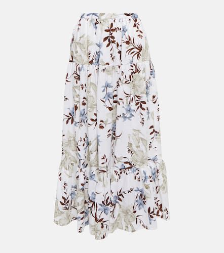 Olympia printed linen midi skirt - Erdem - Modalova