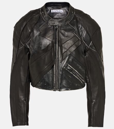 Patchwork leather biker jacket - Acne Studios - Modalova
