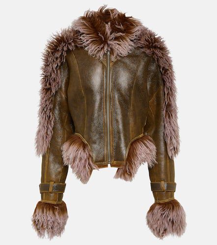 X KNWLS shearling and leather jacket - Jean Paul Gaultier - Modalova