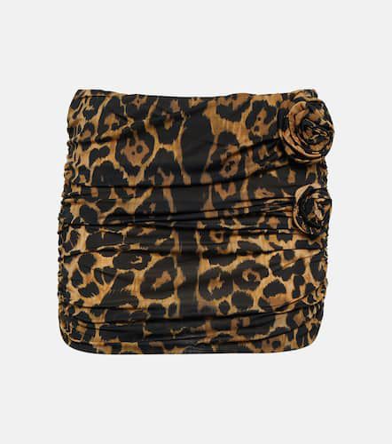 Floral-appliquÃ© leopard-print miniskirt - Blumarine - Modalova