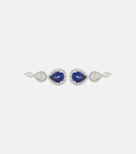 Reign Supreme 18kt white gold earrings with diamonds and sapphires - Yeprem - Modalova