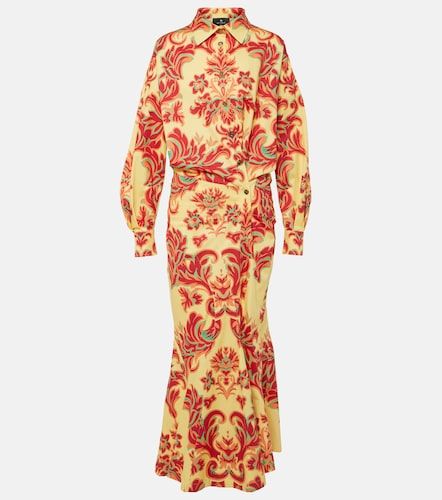 Vestido largo en mezcla de algodón y seda estampado - Etro - Modalova