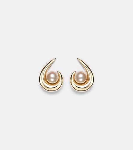 Pearl Curl 14kt earrings with freshwater pearls - Mateo - Modalova