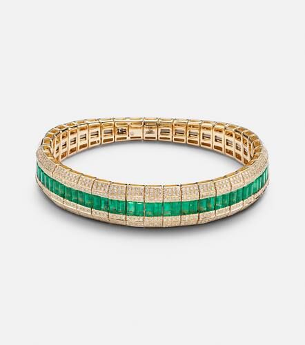 Kt gold bracelet with diamonds and emeralds - Shay Jewelry - Modalova