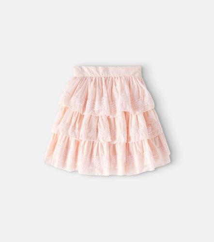 Falda de algodón a capas con encaje - Petite Amalie - Modalova