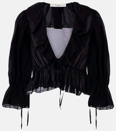 Chloé Blusa de seda con volantes - Chloe - Modalova