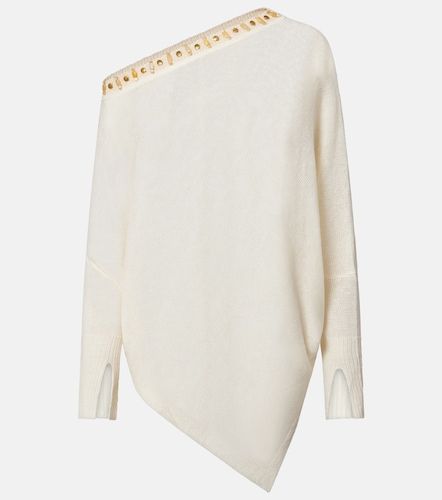 Beaded asymmetric linen-blend sweater - Xu Zhi - Modalova
