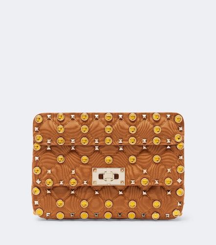 Borsa a spalla Rockstud Spike Small in moiré - Valentino Garavani - Modalova