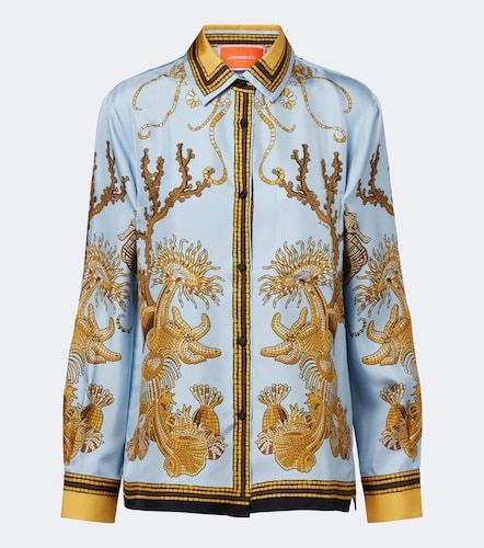 Camisa Boy de satén de seda estampada - La DoubleJ - Modalova