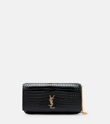 Cassandre Mini croc-effect leather phone pouch - Saint Laurent - Modalova