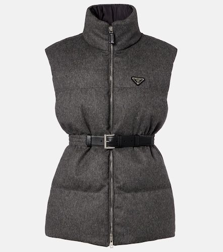 Prada Belted virgin wool down vest - Prada - Modalova