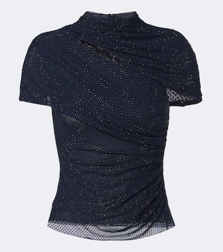 Top in mesh con cut-out e cristalli - Self-Portrait - Modalova